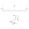 Barre d'appui droite, acier inoxydable satiné, 600 mm, Ø 32, ADL-50506S