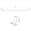 Barre d'appui droite, acier inoxydable satiné, 900 mm, Ø 32, ADL-50509S