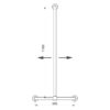 Main courante en forme de T avec barre verticale réglable, acier inoxydable brillant, ADL-5441P