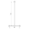 Corrimano a T con barra verticale regolabile, acciaio inossidabile satinato, ADL-5441S