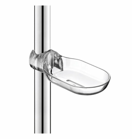 Porte-savon amovible pour barres de douche Ø 25 et Ø 32, transparent, ADL-510120