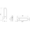 Barre d'appui pliante en acier inoxydable brillant, L. 650 mm
