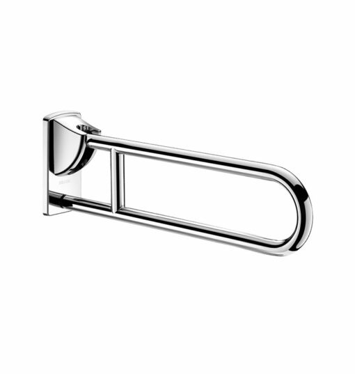 Barre d'appui pliante en acier inoxydable brillant, L. 650 mm