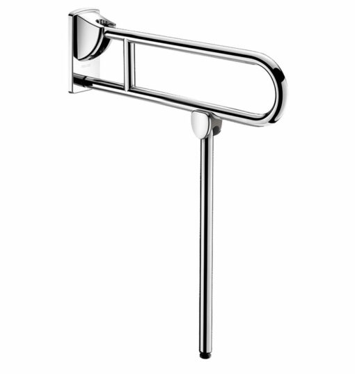 Folding support rail with foot, shiny stainless steel, l. 650 mm, ADL-510162P