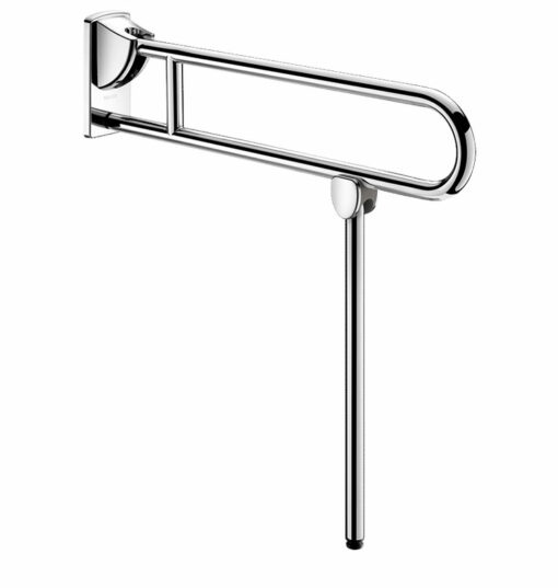 Folding support rail with foot, shiny stainless steel, l. 850 mm, ADL-510170P