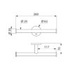 Toilet roll holder for two rolls, mirror-polished stainless steel