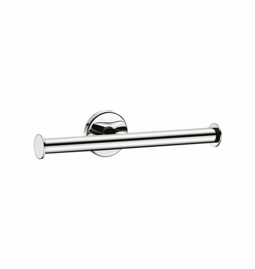 Toilet roll holder for two rolls, mirror-polished stainless steel