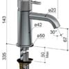 Miscelatore monocomando per lavabo, HOB-CX003C