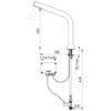 Valvola elettronica BINOPTIC nera, funzionamento a rete, altezza di sgocciolamento 250 mm, 398035**
