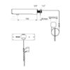Electronic valve TEMPOMATIC 4, mains operation with flush-mounted power supply unit, wall mounting, l. 190 mm