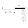 Valvola elettronica TEMPOMATIC 4, funzionamento a rete con alimentatore da incasso, pre-spegnimento, montaggio a parete posteriore, l. 190 mm