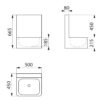 Hand-rinse basin Hygiene with high back panel, satin stainless steel, ADL-188000