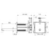 Electronic valve BINOPTIC, mains operation, anti-blocking safety device, high-gloss polished stainless steel, concealed mounting, l. 190 mm, ADL-370SBOX-370110