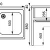 Floor-standing double sink, stainless steel, 1200 x 700 x 850 mm