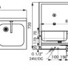Doppelspülbecken mit integrierter Elektronik mit Rückwand, Batteriebetrieben, Edelstahl, wandhängend, ASA-SLUN-07EB