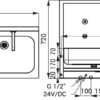 Doppelspülbecken mit integrierter Elektronik und Thermostat, mit Rückwand, Edelstahl, wandhängend, ASA-SLUN-07ET