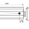 Washing trough with front skirt, stainless steel, l. 1250 mm, wall mounting, vandal-proof, ASA-SLUN-10PA