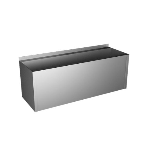 Washing trough with front skirt, stainless steel, l. 1250 mm, wall mounting, vandal-proof, ASA-SLUN-10PA