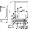 Sink with integrated electronics and thermostat, with back panel, battery-operated, stainless steel, wall-hung, ASA-SLUN-04ETB