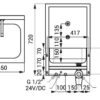 Spülbecken mit integrierter Elektronik und Thermostat, mit Rückwand, Edelstahl, wandhängend, ASA-SLUN-04ET