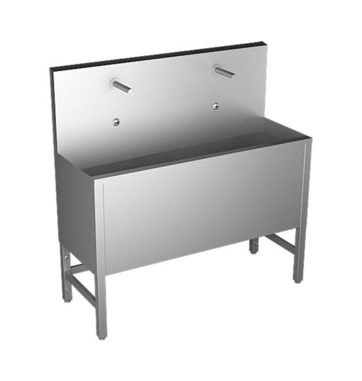 Bac de lavage au sol, 2 places, L. 1250 mm, ASA-SLUN-50EA