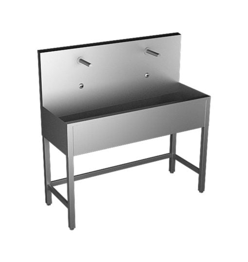 Floor-standing wash trough, 2 places, l. 1250 mm, ASA-SLUN-50E