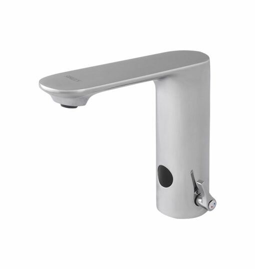 Rubinetto per lavabo con miscelatore freddo/caldo, a batteria, in cromo, ASLU-03630B