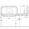 Changing table horizontal, foldable, stainless steel, wall-mounted