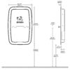 Changing table vertical, foldable, stainless steel, wall-mounted