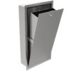 Poubelle d'hygiène en acier inoxydable, brossé mat, avec porte à charnière, encastrée, ADR-9110108