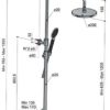 Brauseset mit AP-Thermostatmischer, 200 mm Kopfbrause, ø90 mm Handbrause und Schlauch, HOB-SDSW10
