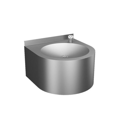 Stainless steel drinking fountain, touchless, wall-mounted, 6V