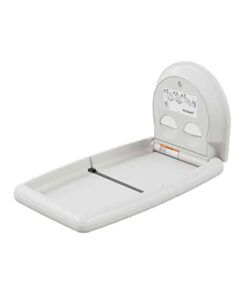 Changing table folding open, white granite