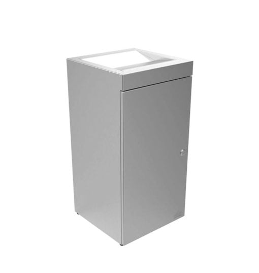 Abfallbehälter Sirius aus gebürstetem Edelstahl, freistehend, 25 Liter, ADR-9100110