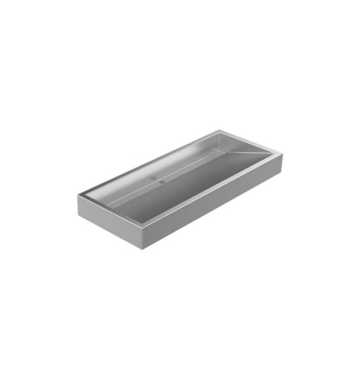 Waschrinne aus Edelstahl matt, wandhängend, 2 Waschplätze, L. 1400 mm, ADR-5101400