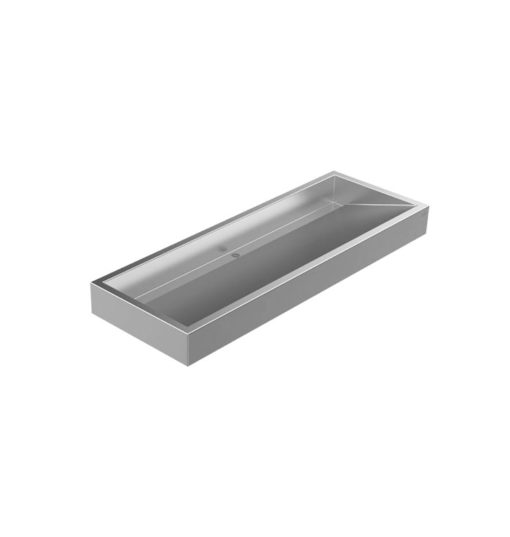 Waschrinne aus Edelstahl matt, wandhängend, 2 Waschplätze, L. 1600 mm, ADR-5101600