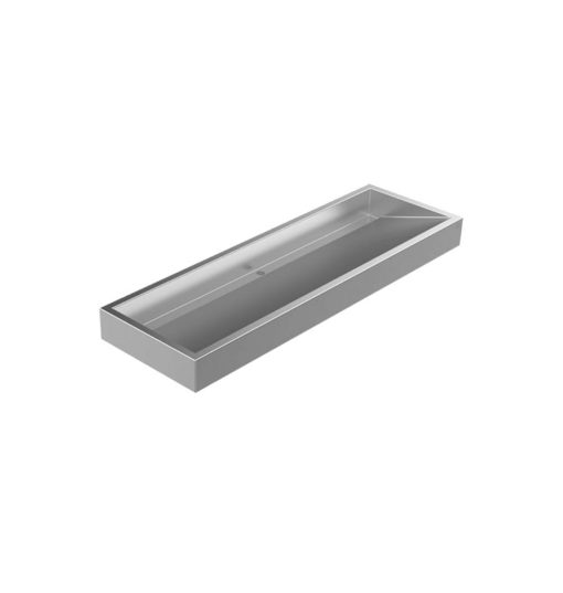 Waschrinne aus Edelstahl matt, wandhängend, 3 Waschplätze, L. 1800 mm, ADR-5101800