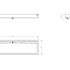 Waschrinne aus Edelstahl matt, wandhängend, 3 Waschplätze, L. 2100 mm, ADR-5102100