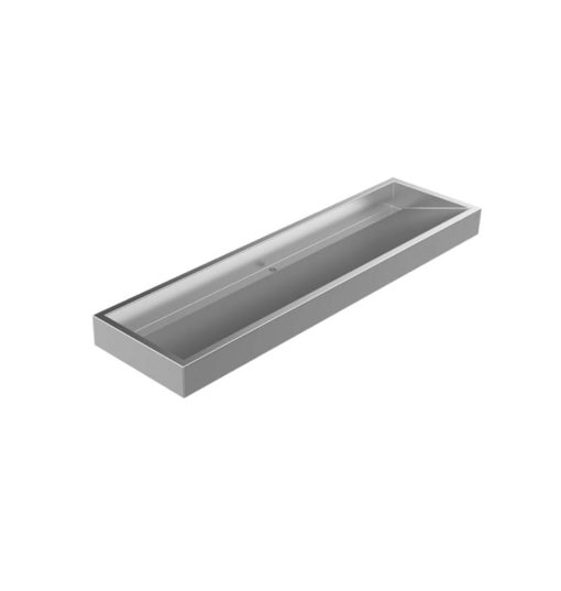Waschrinne aus Edelstahl matt, wandhängend, 3 Waschplätze, L. 2100 mm, ADR-5102100