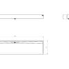 Goulotte de lavage en inox mat, suspendue, 4 postes de lavage, L. 2400 mm