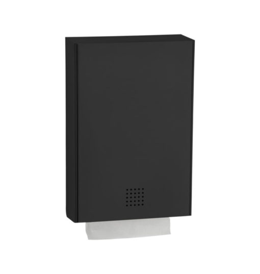 Distributore di asciugamani di carta per montaggio a parete, acciaio inox nero, per fazzoletti con piega a Z, Proox, DP-103