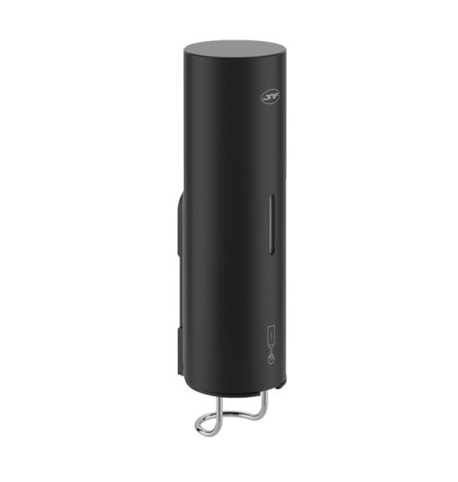 Manual plastic shower gel dispenser, black, for liquid soaps