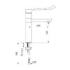 Mitigeur de lavabo pour montage au sol, avec bec pivotant, H. 165, L. 140, ADL-2564T1
