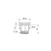 HYGIENA waste valve, with curved inlet grille, chrome-plated brass, Tefoln surface, matt black, ADL-6110BK