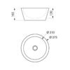 Lavabo da appoggio ALGUI, posizionamento sul piano del tavolo, acciaio inox nero opaco, ADL-120110BK