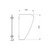 Urinal baffle AZA, wall-hung, stainless steel matt black, ADL-100620BK