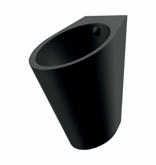 Urinoir design FINO, suspendu, raccordement à l'eau de rinçage à l'arrière, inox mat noir, ADL-135710BK