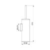 Ensemble brosse WC pour montage mural, avec couvercle, acier inoxydable noir mat,