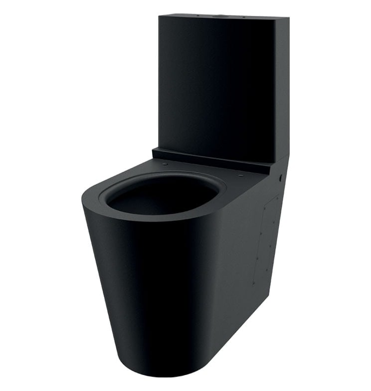 WC MONOBLOCO S21, au sol, avec réservoir, inox mat noir, ADL-110390BK