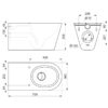 WC STADELHEIM III, wall-hung, barrier-free, satin stainless steel, ADL-110710.2